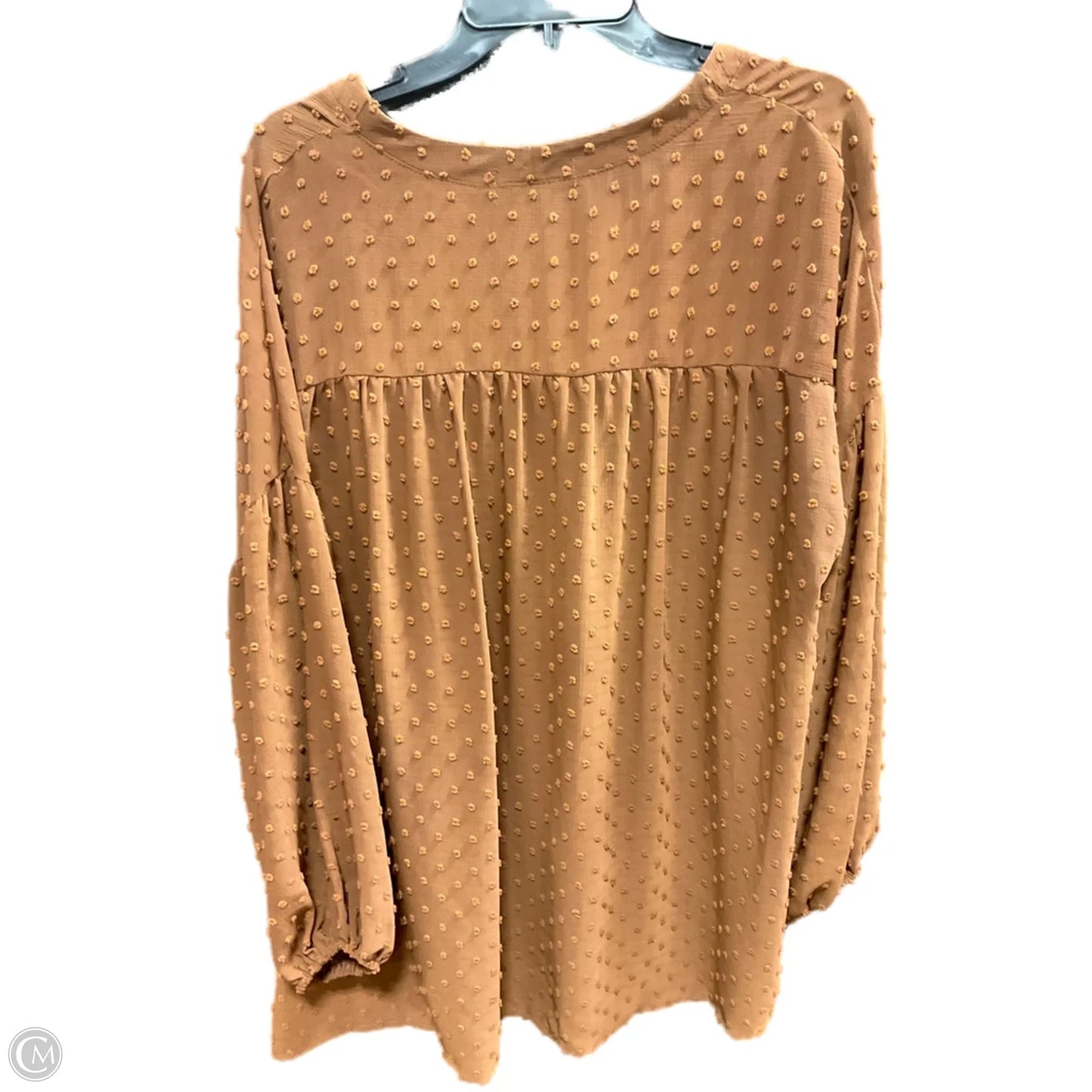 Top Long Sleeve By Cmc In Brown, Size: M