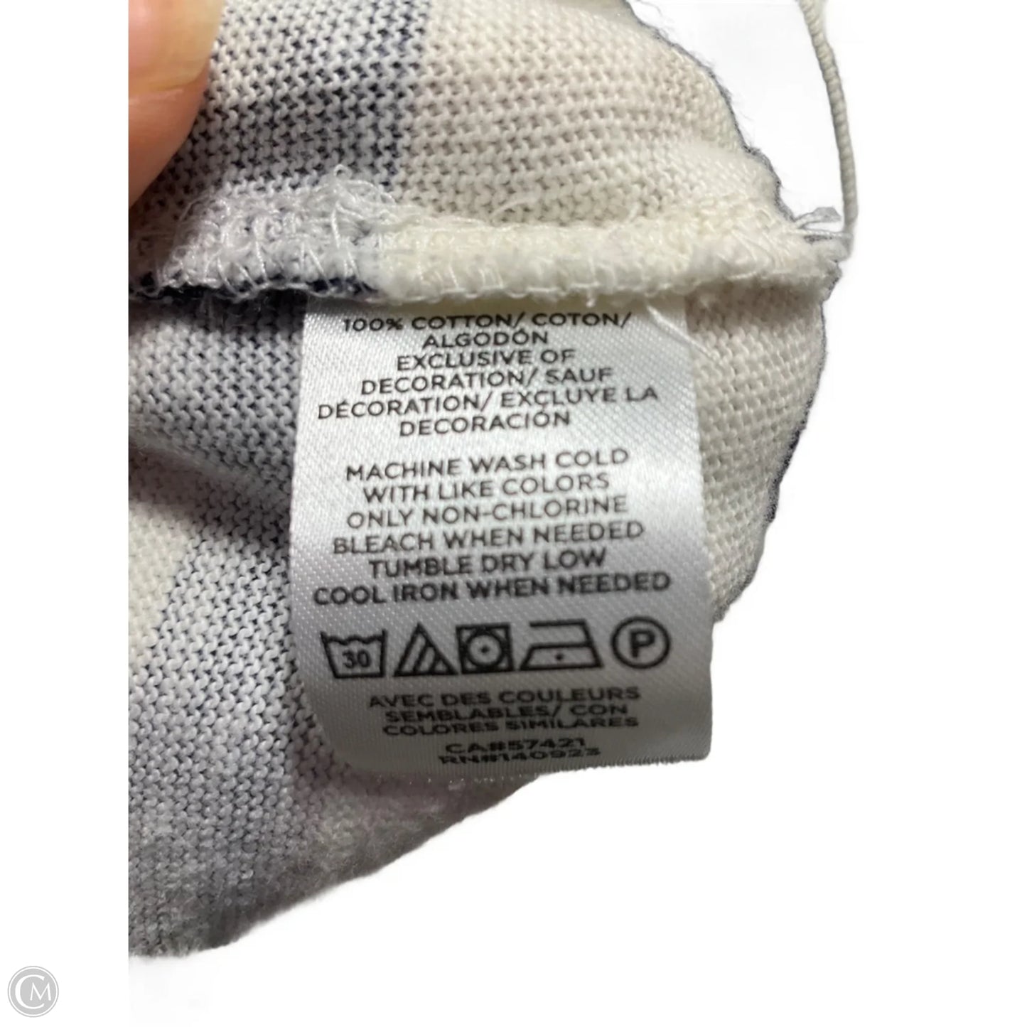 Top Long Sleeve By Loft In Striped Pattern, Size: S