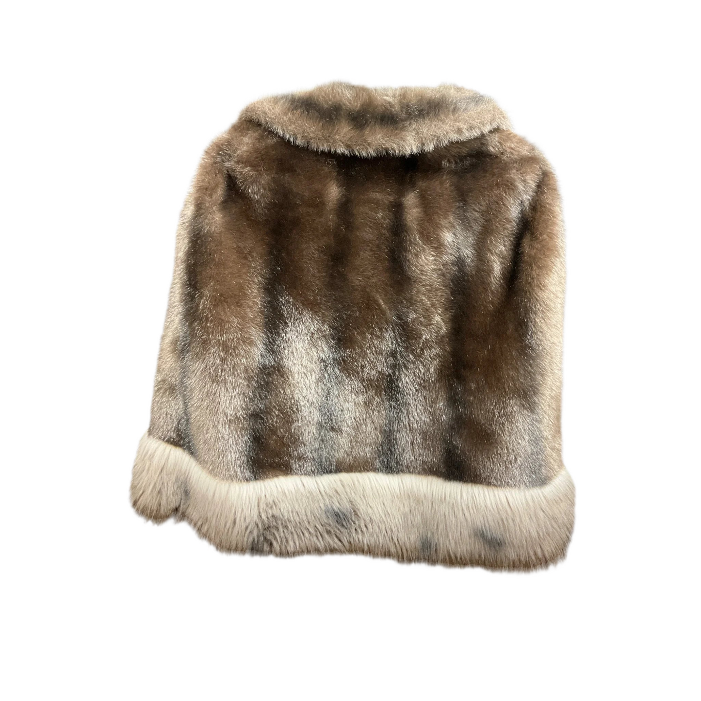 Jacket Faux Fur & Sherpa By Cmb In Brown, Size: 4
