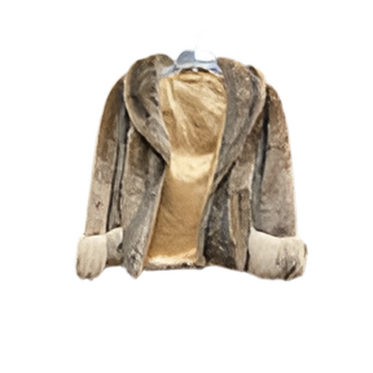 Jacket Faux Fur & Sherpa By Cmb In Brown, Size: 4
