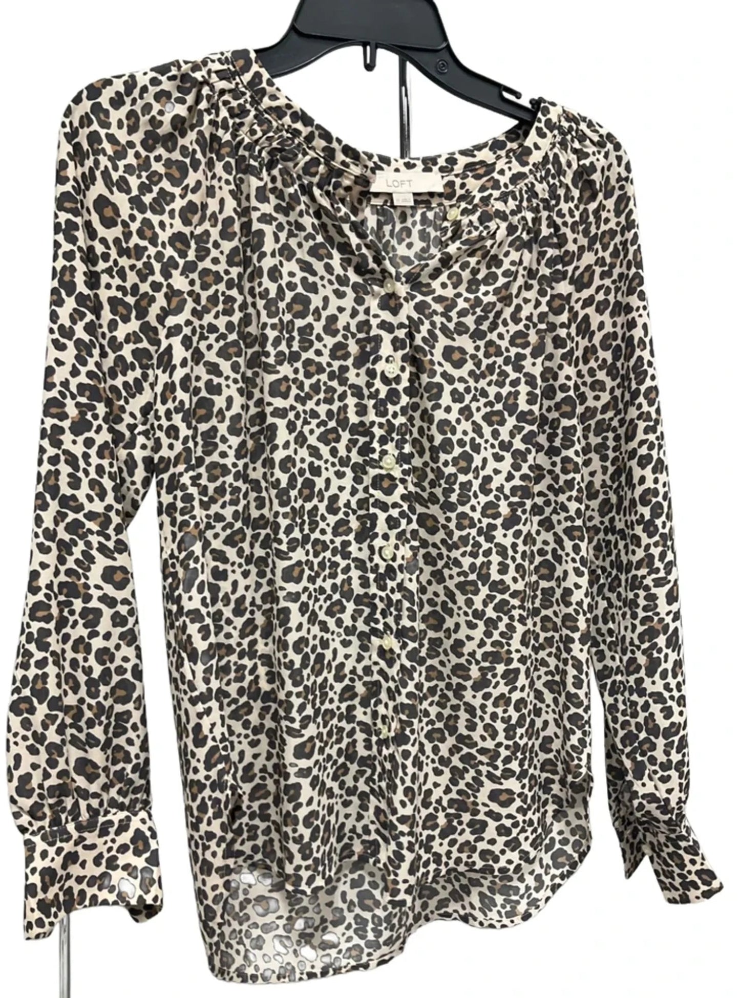 Top Long Sleeve By Loft In Animal Print, Size: Xs