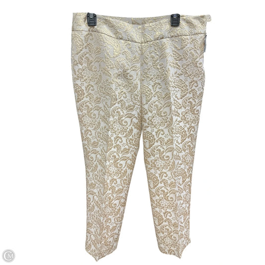 Pants Designer By Lilly Pulitzer In Gold & White, Size: 10