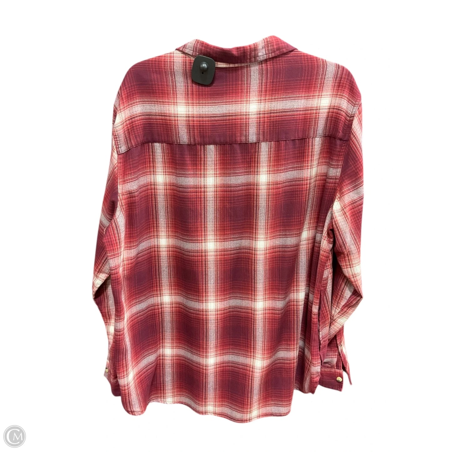 Blouse Long Sleeve By Jachs Girlfirend In Plaid Pattern, Size: Xxl