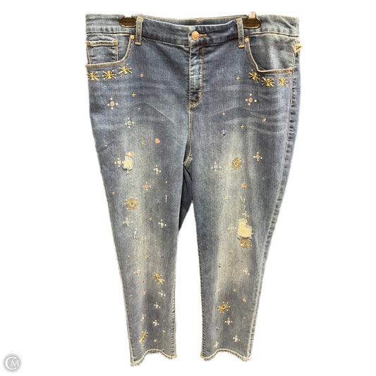 Jeans Straight By Chicos In Blue Denim, Size: 14