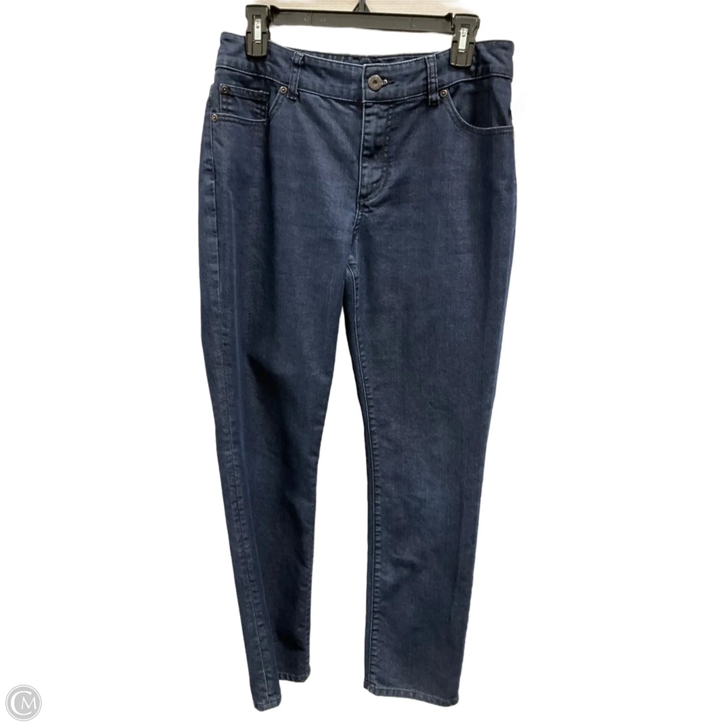 Jeans Straight By Chicos In Blue Denim, Size: 8