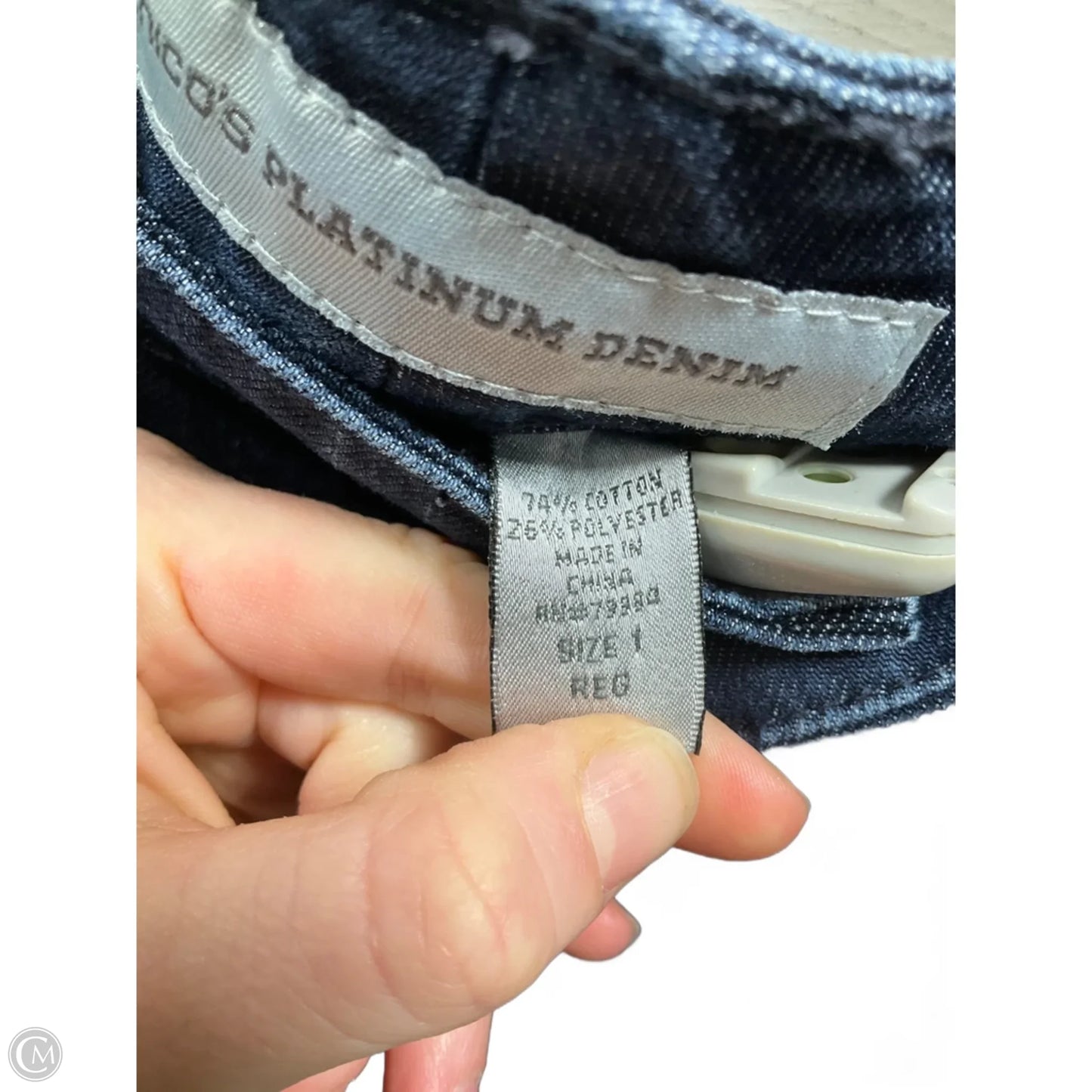 Jeans Straight By Chicos In Blue Denim, Size: 8