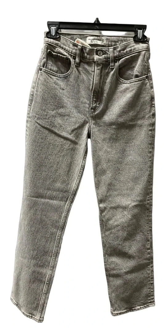 Jeans Straight By Abercrombie And Fitch In Grey, Size: 0