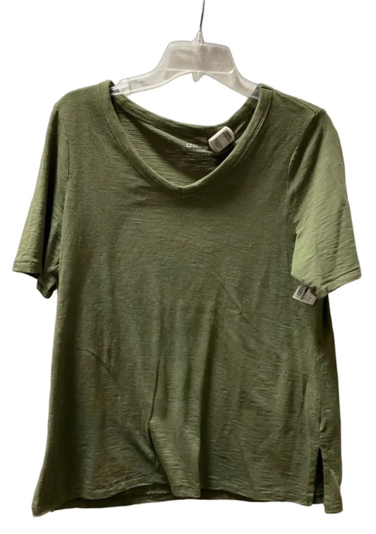 Top Short Sleeve By Chicos In Green, Size: M