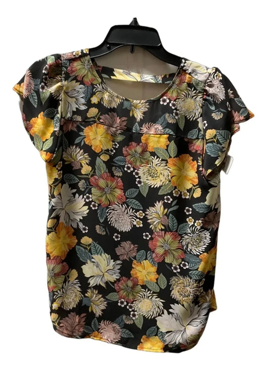 Top Short Sleeve By Loft In Floral Print, Size: Xs