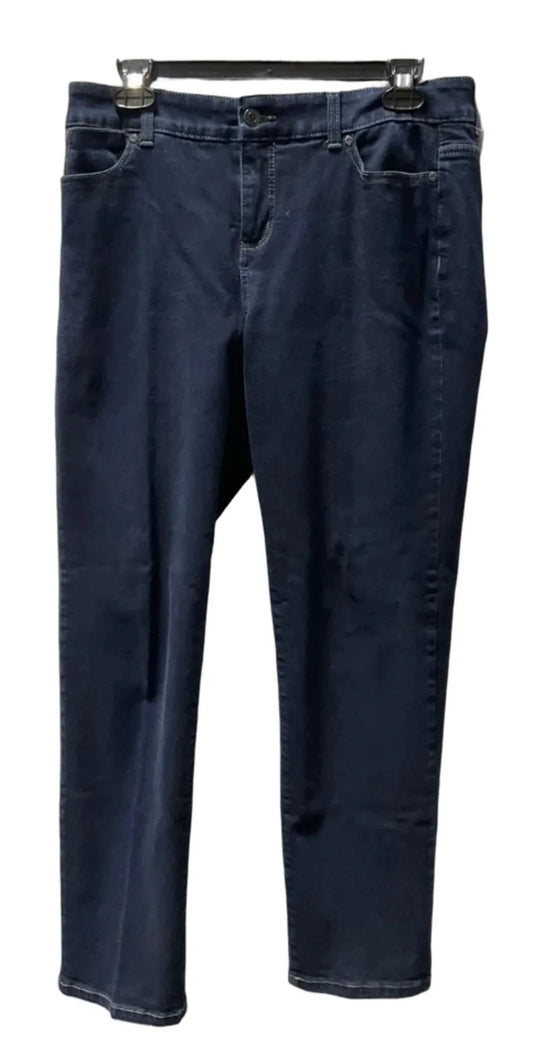Jeans Straight By Talbots In Blue Denim, Size: 10