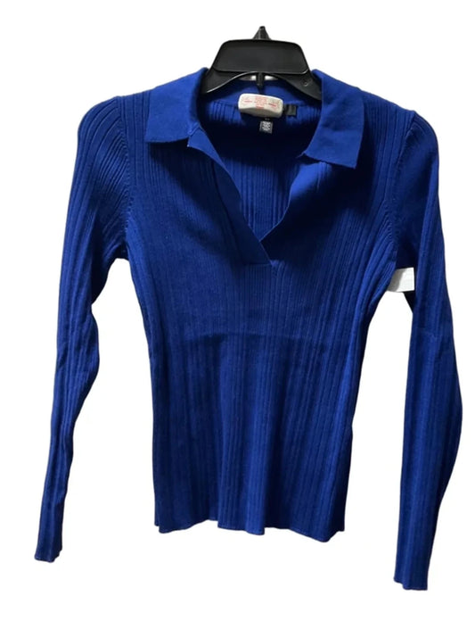 Top Long Sleeve By White House Black Market In Blue, Size: Xs
