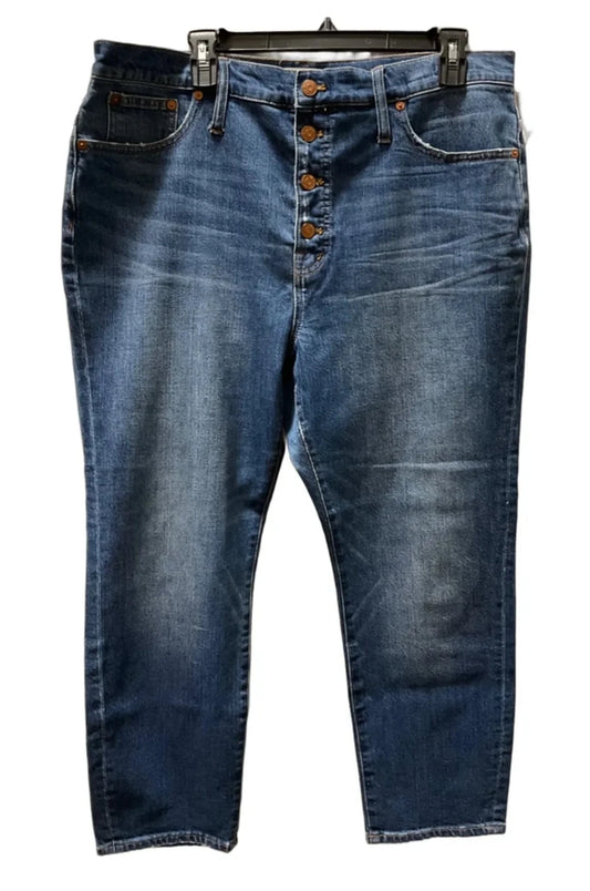 Jeans Straight By Madewell In Blue Denim, Size: 16