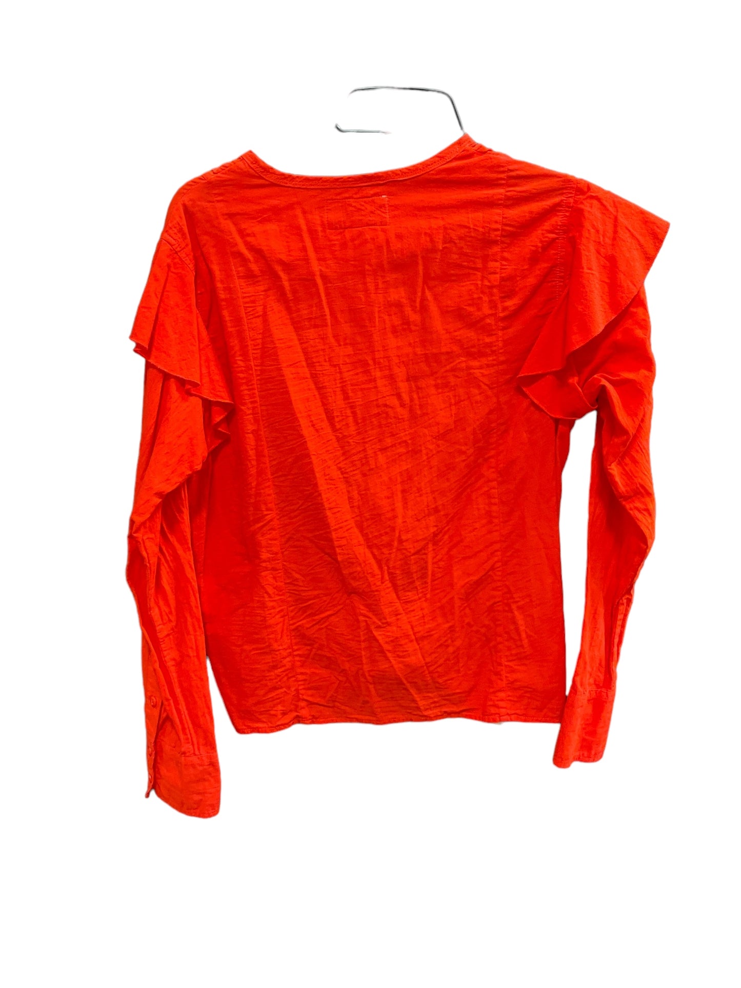 Orange Top Long Sleeve Current Elliott, Size S