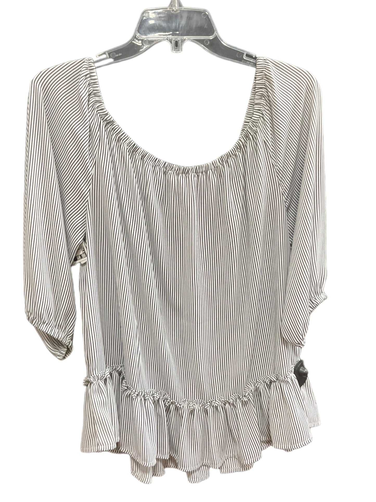 Striped Pattern Top 3/4 Sleeve Basic Lila Rose, Size S