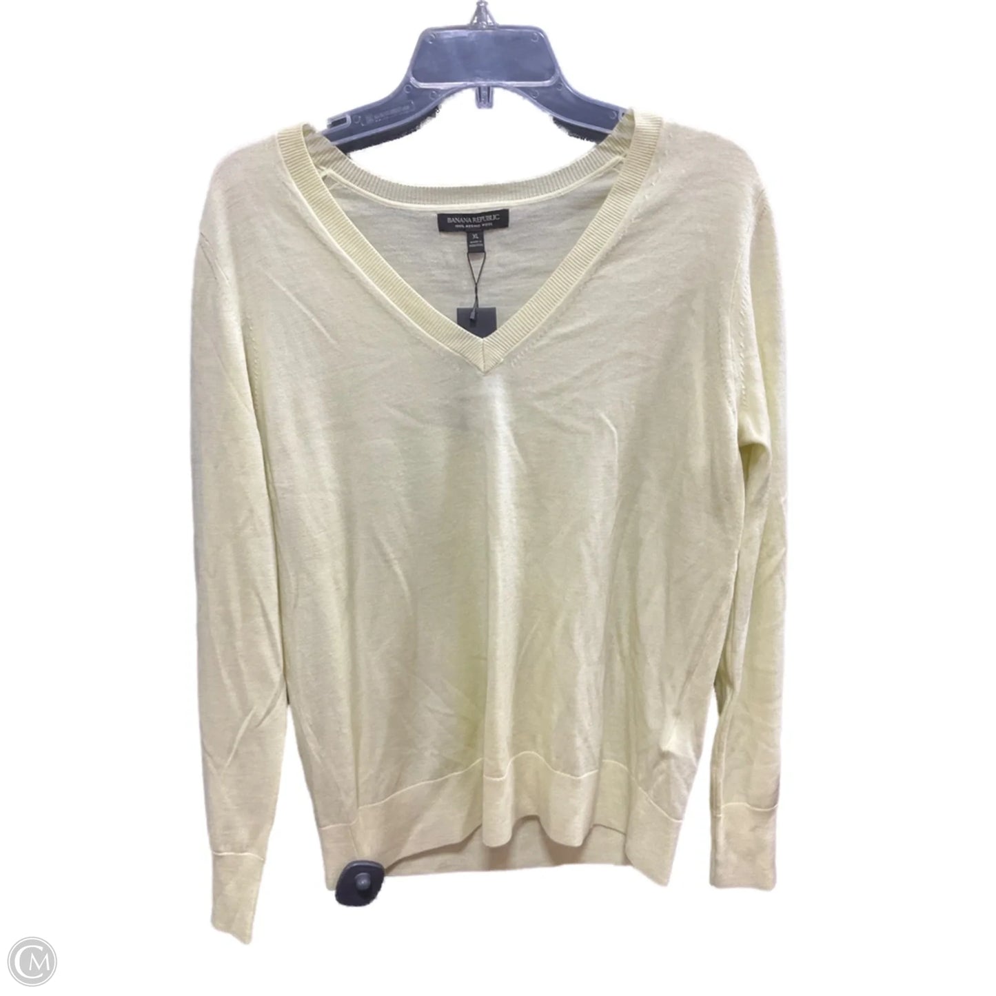 Sweater Cashmere By Banana Republic In Yellow, Size: Xl