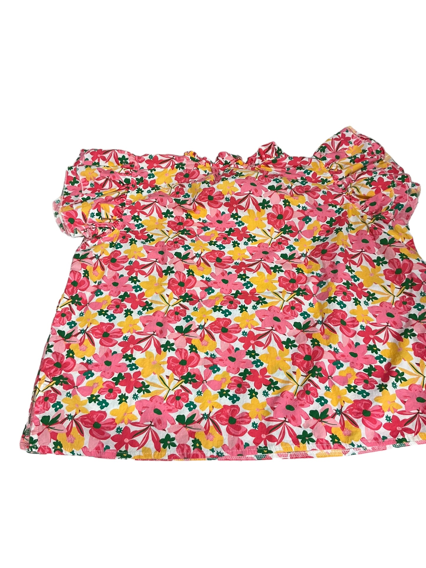 Floral Print Top Short Sleeve Kaktus, Size Xxl