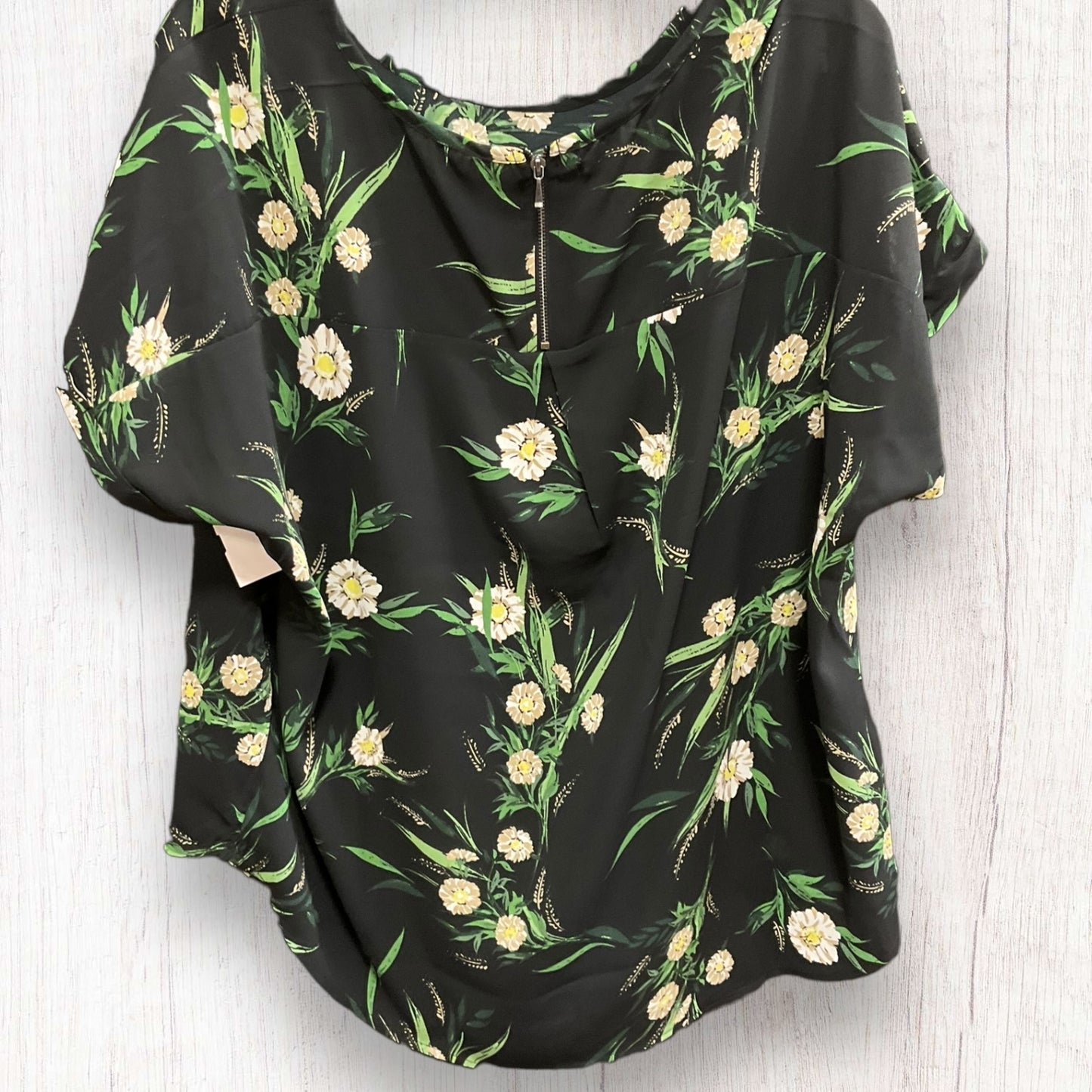 Floral Print Top Short Sleeve Basic Maurices, Size Xl