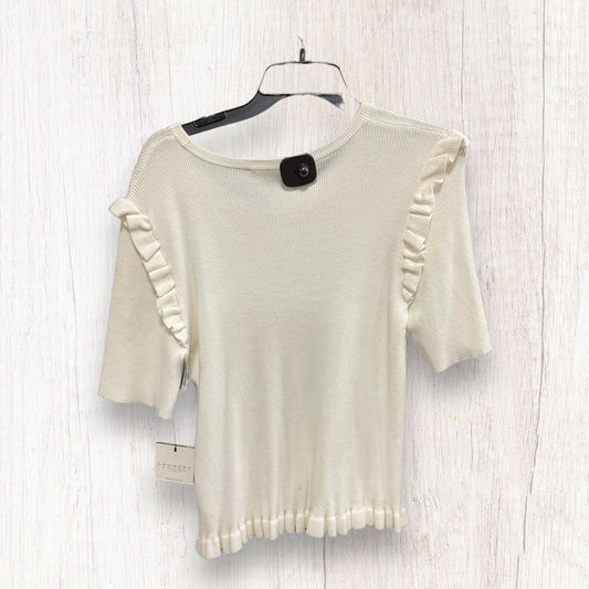 Sweater Short Sleeve By Laundry In Cream, Size: Xl