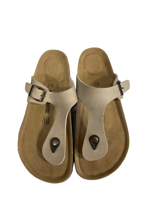 Sandals Flats By Cushionaire In Tan, Size: 11