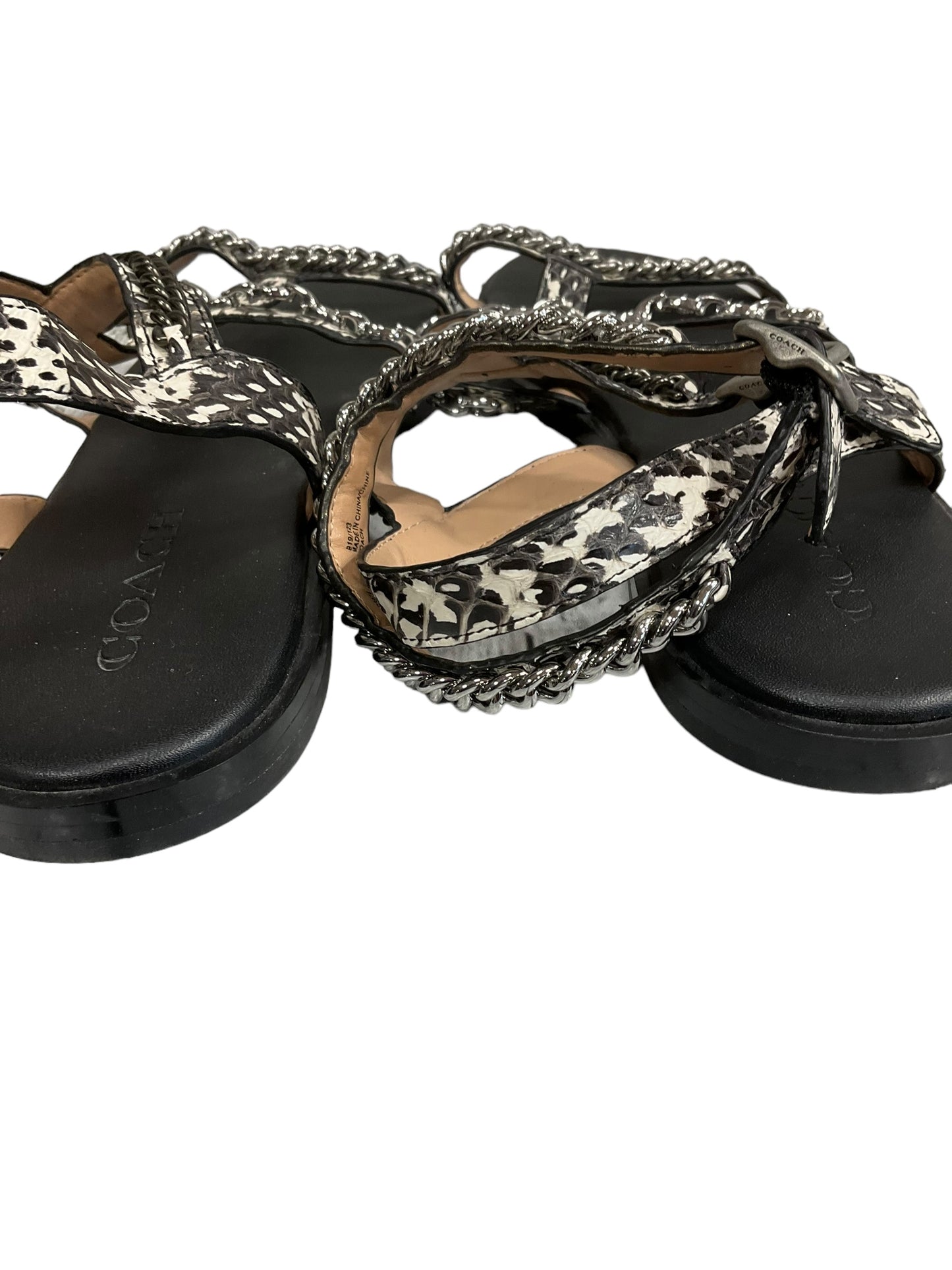 Sandals Designer By Coach In Animal Print, Size: 9.5