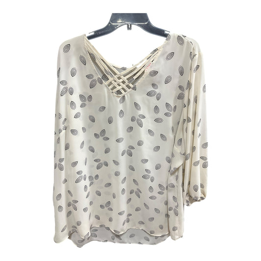 Top Long Sleeve Basic By Maurices In Black & Cream, Size: 3x