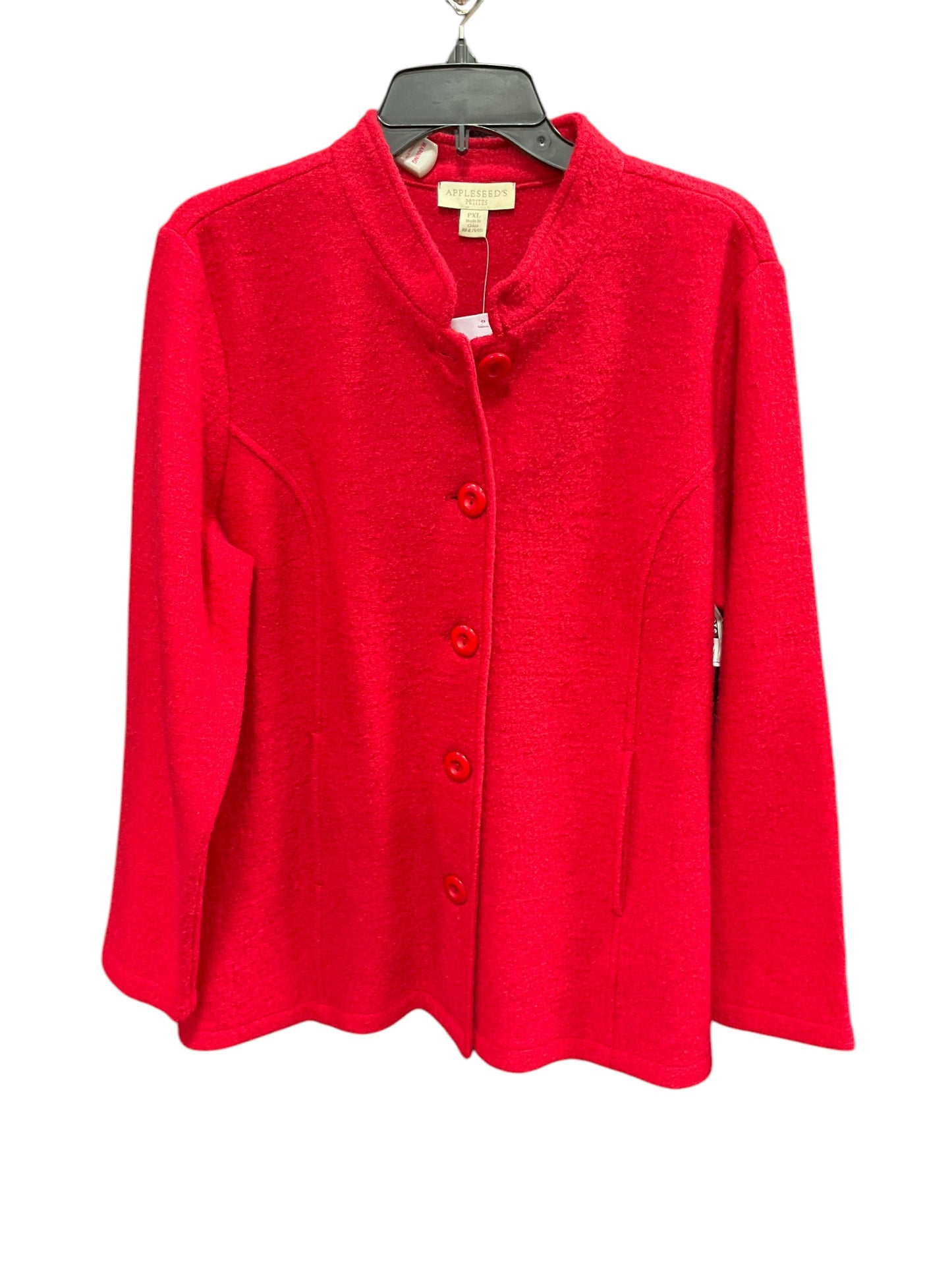 Sweater Cardigan By Appleseeds In Red, Size: Xl