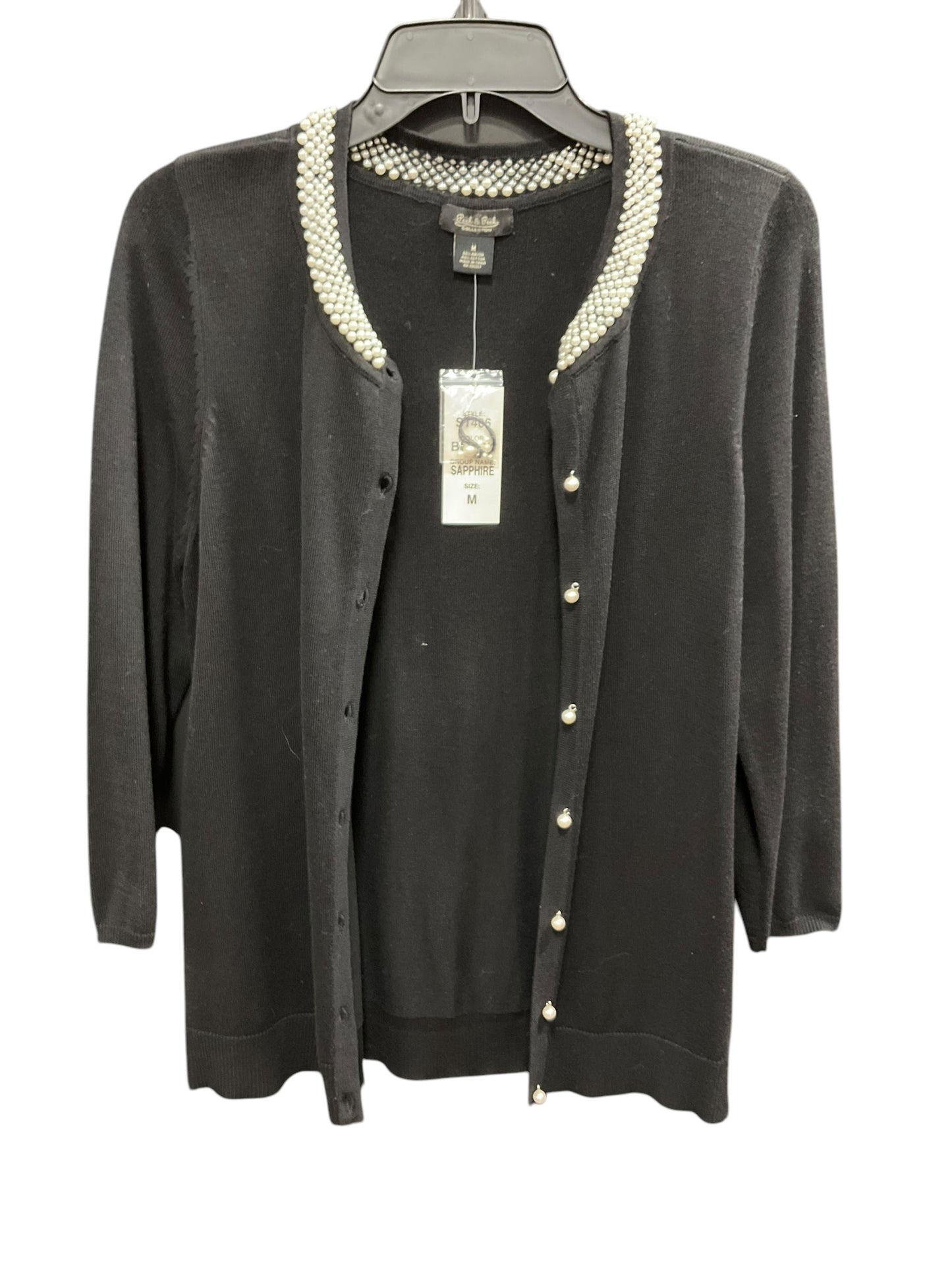 Sweater Cardigan By Clothes Mentor In Black, Size: M