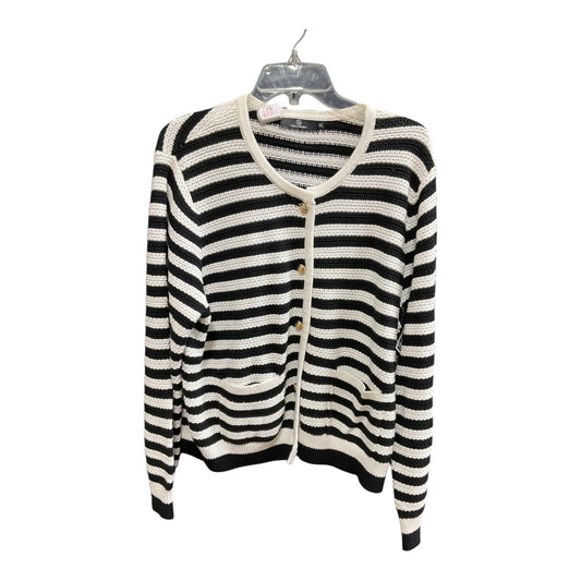 Sweater Cardigan By Clothes Mentor In Striped Pattern, Size: Xl