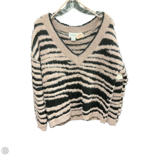 Sweater By Peck And Peck In Black & Purple, Size: L