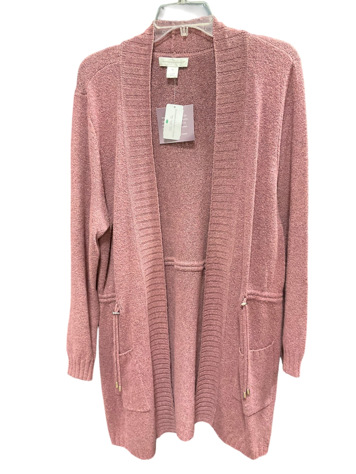 Sweater Cardigan By Cj Banks In Pink, Size: Xl