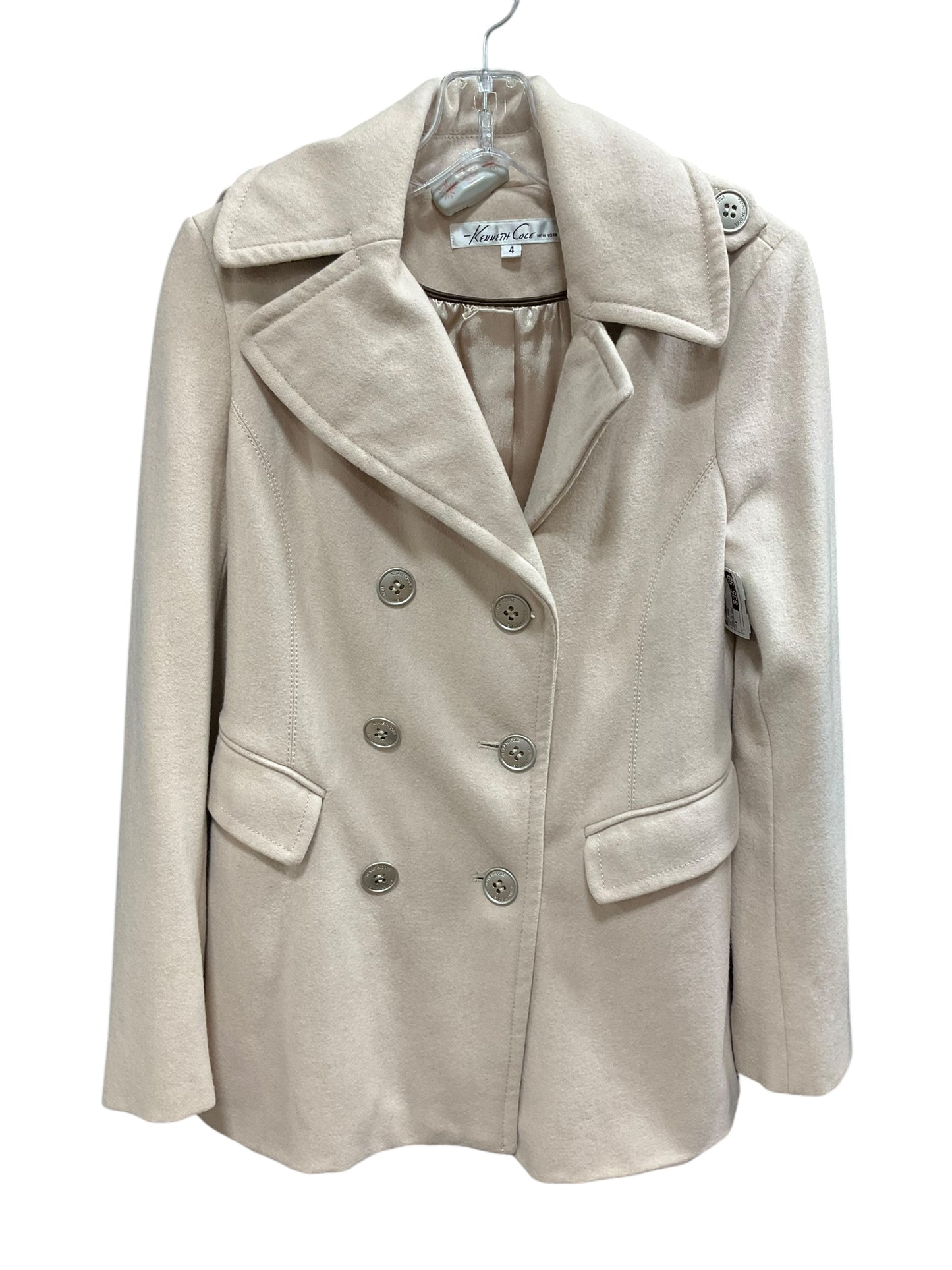 Coat Wool By Kenneth Cole In Tan, Size: 4