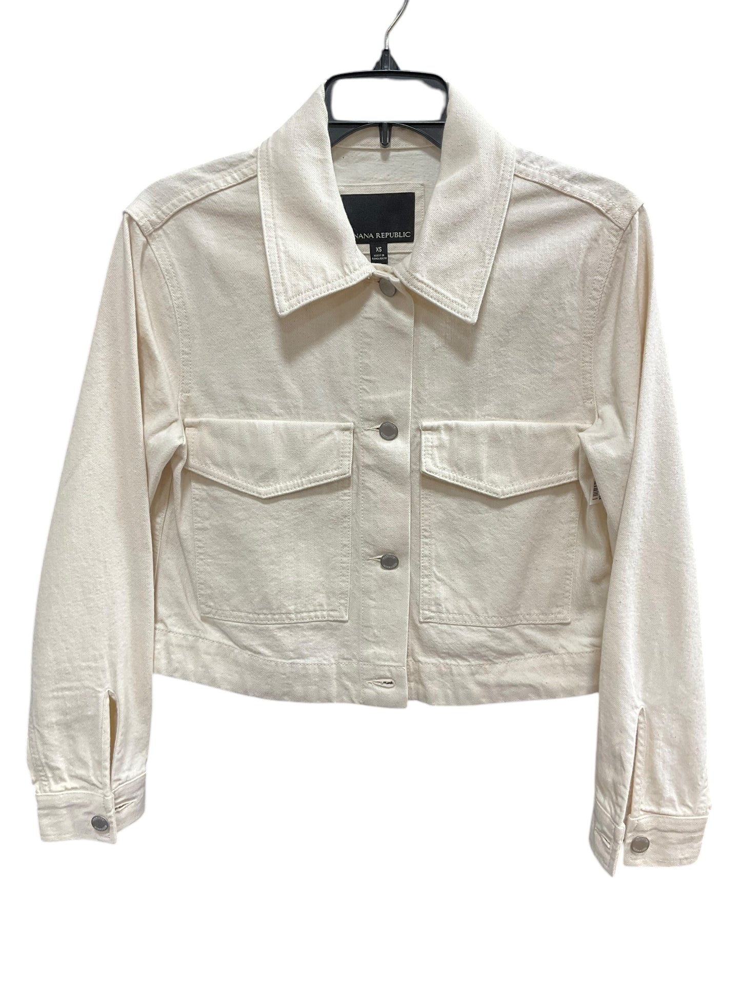 Jacket Denim By Banana Republic In Cream, Size: Xs