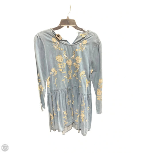Dress Casual Short By Versona In Blue Denim, Size: S