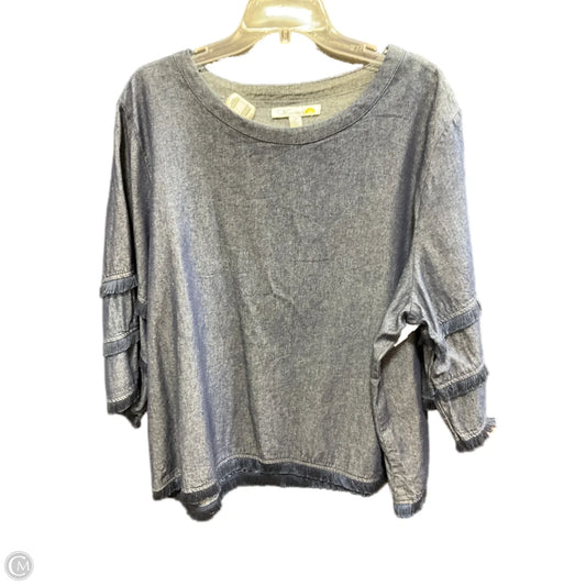 Top Short Sleeve By C And C In Navy, Size: 2x
