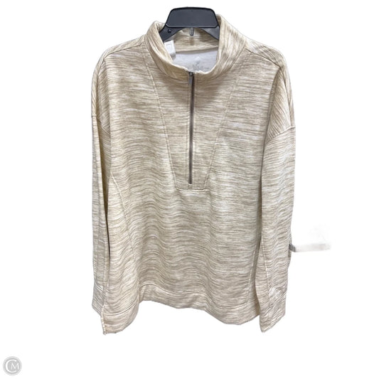 Top Long Sleeve Basic By Clothes Mentor In Tan & White, Size: 2x