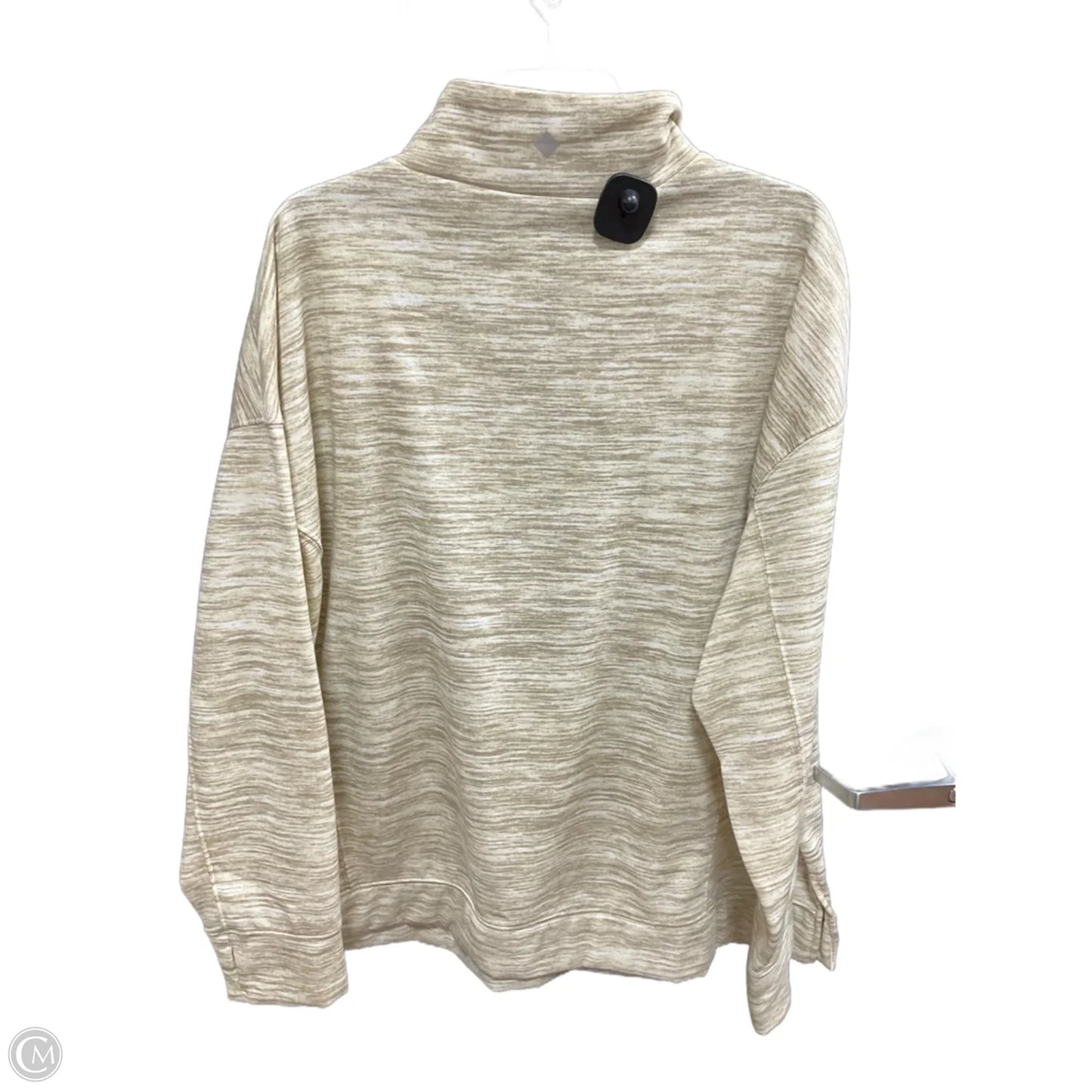 Top Long Sleeve Basic By Clothes Mentor In Tan & White, Size: 2x