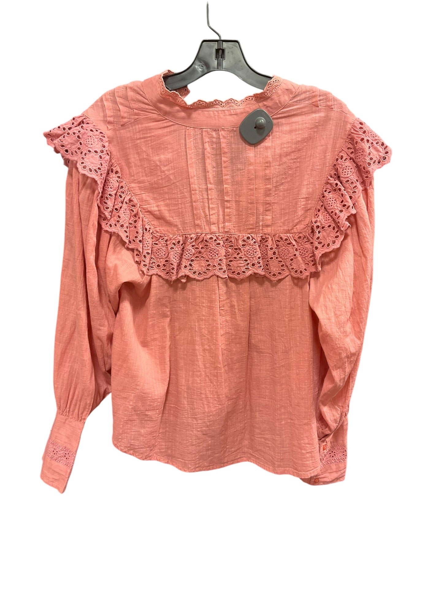 Top Long Sleeve By Free People In Pink, Size: Sp