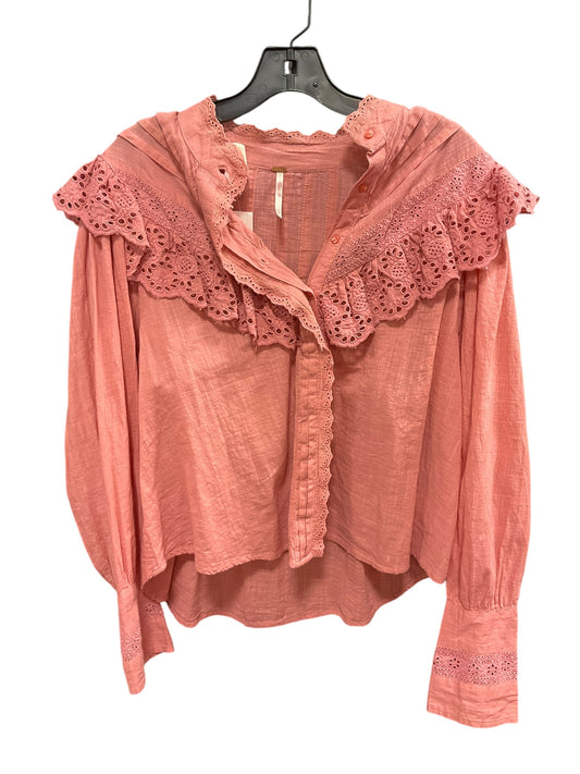 Top Long Sleeve By Free People In Pink, Size: Sp