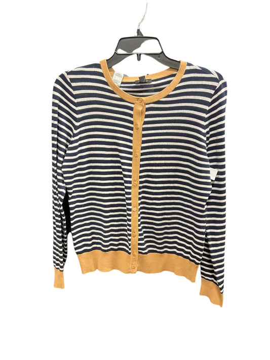 Sweater Cardigan By Ann Taylor In Striped Pattern, Size: Osfm