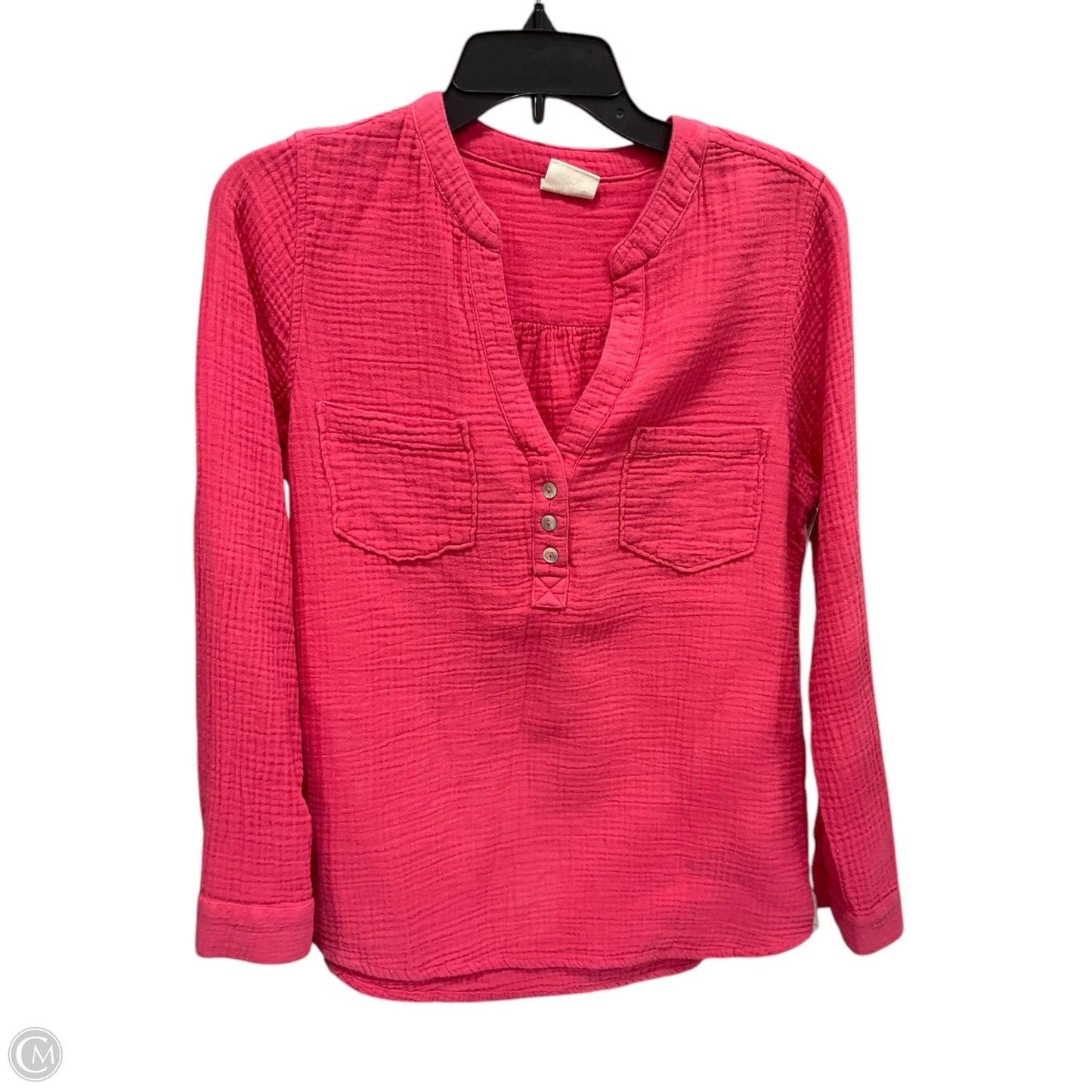 Top Long Sleeve Basic By Clothes Mentor In Pink, Size: M