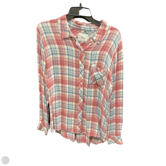 Blouse Long Sleeve By Rails In Blue & Pink, Size: 0