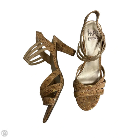 Sandals Heels Block By Impo In Gold, Size: 10