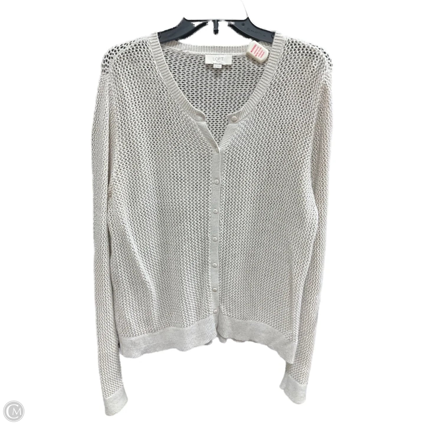 Sweater Cardigan By Loft In Beige, Size: Xl