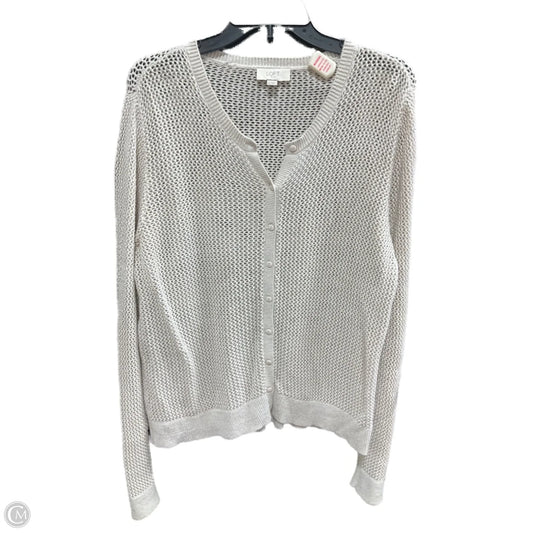 Sweater Cardigan By Loft In Beige, Size: Xl