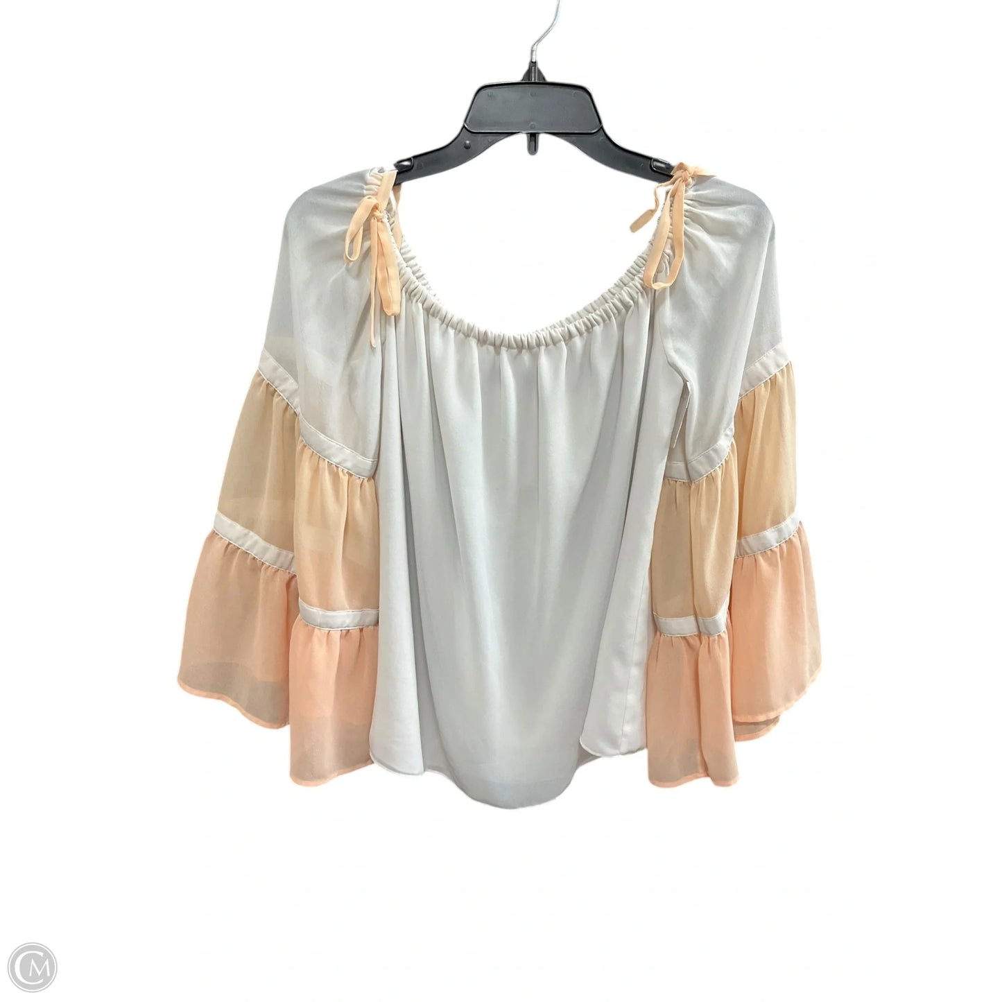 Top 3/4 Sleeve By 1.state In Cream & Orange, Size: S