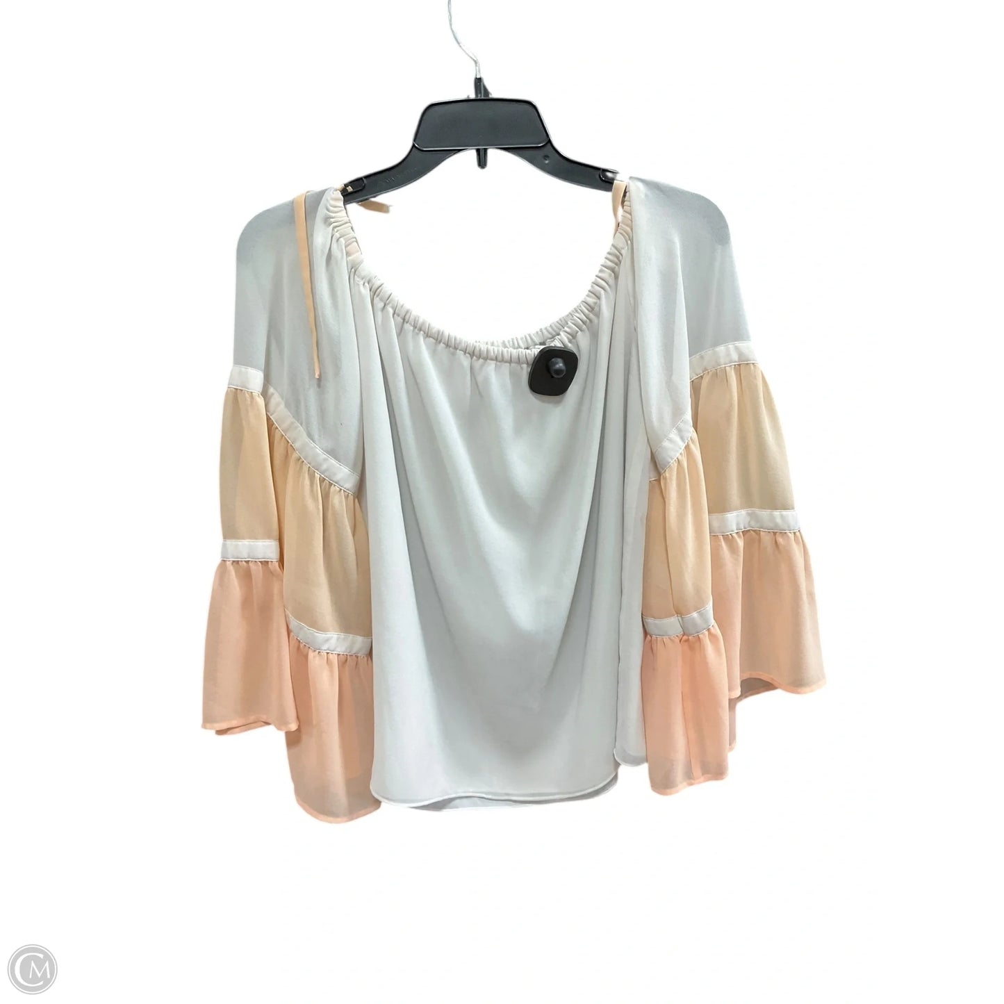 Top 3/4 Sleeve By 1.state In Cream & Orange, Size: S