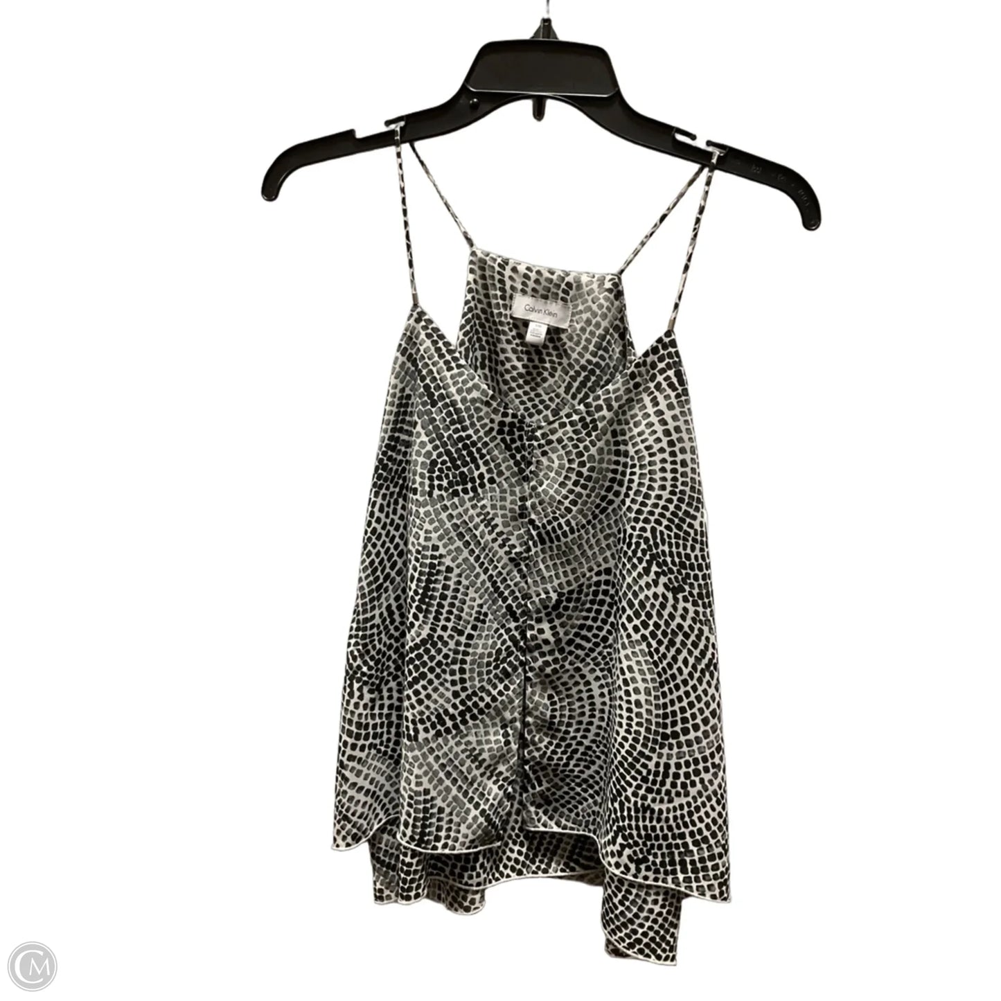 Top Sleeveless Basic By Calvin Klein In Black & White, Size: Sp