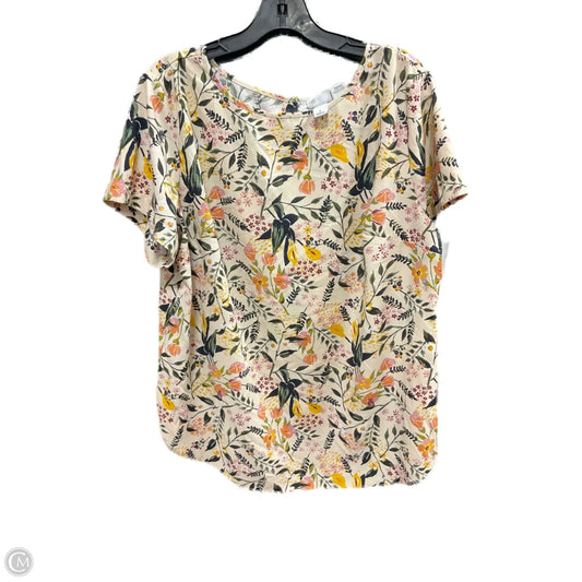 Top Short Sleeve Basic By Ava & Viv In Floral Print, Size: Xl