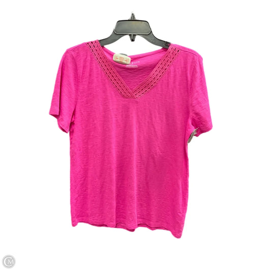 Top Short Sleeve Basic By Talbots In Pink, Size: M