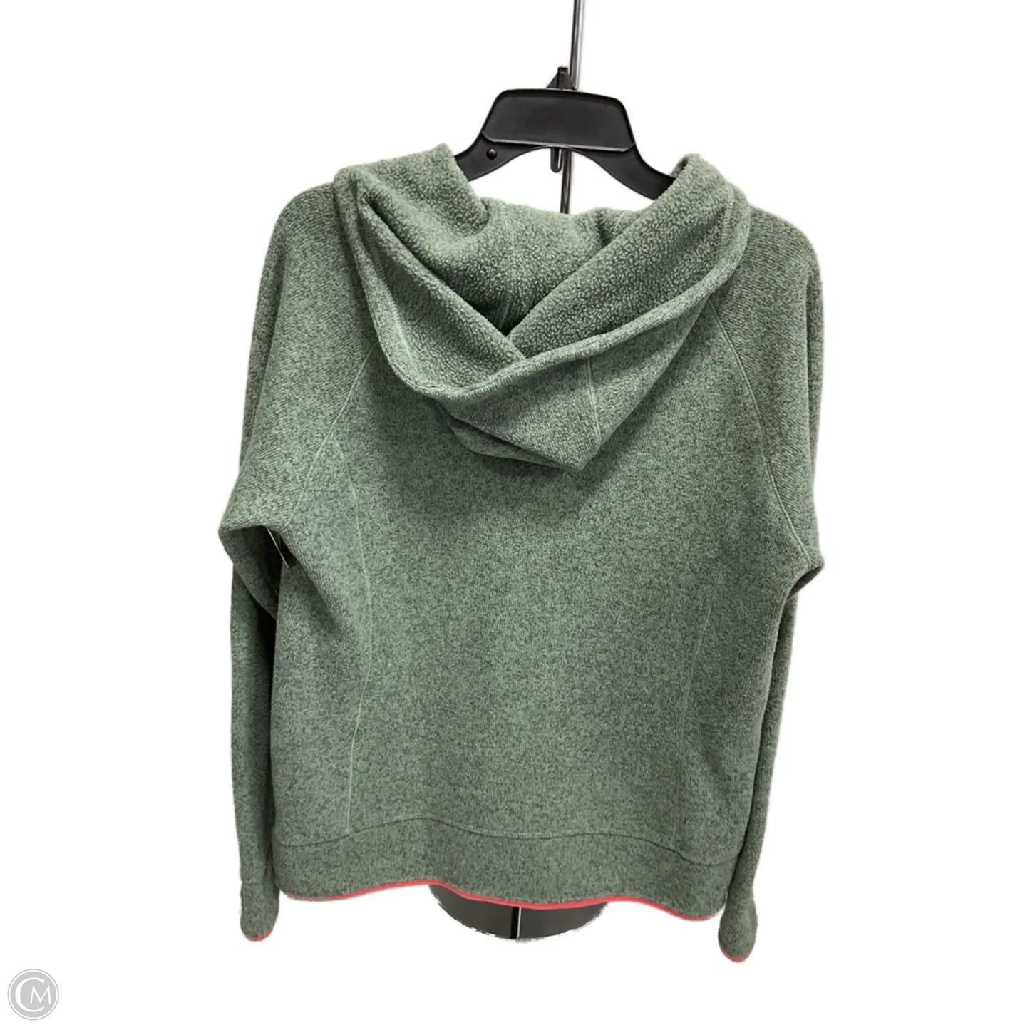 Athletic Top Long Sleeve Hoodie By The North Face In Green, Size: L